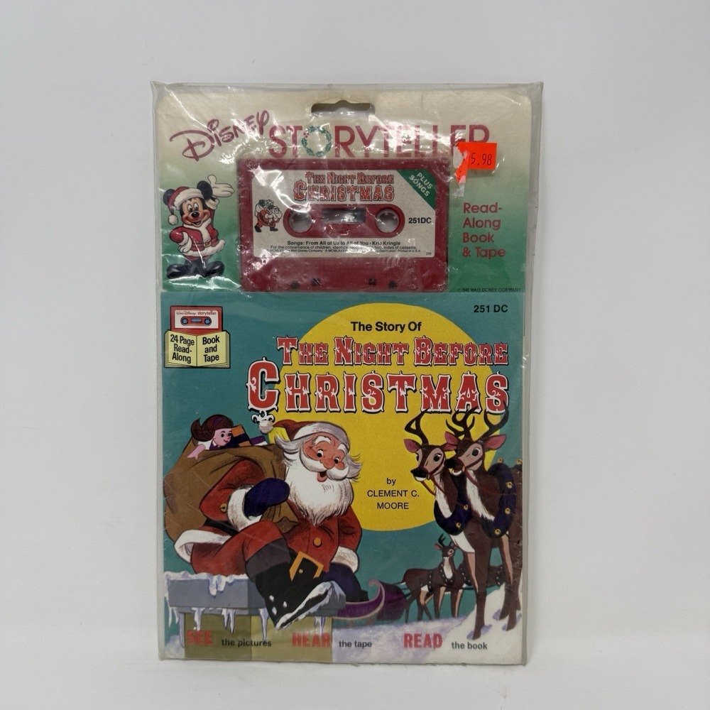 1970 SEALED‎ Vintage Disney STORYTELLER The Night Before Christmas BOOK/TAPE Set